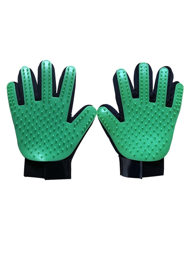 Bukela Pet Hair Remover Gloves, Deshedding Glove for Dog and Cat, Gentle De-Shedding Glove Brush, Green, 2 Pair - Image 1