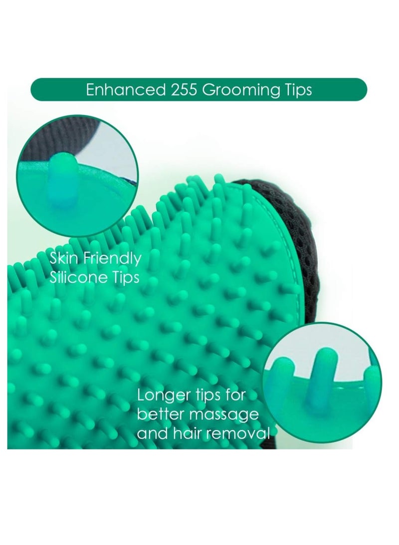 Bukela Pet Hair Remover Gloves, Deshedding Glove for Dog and Cat, Gentle De-Shedding Glove Brush, Green, 2 Pair - Image 4