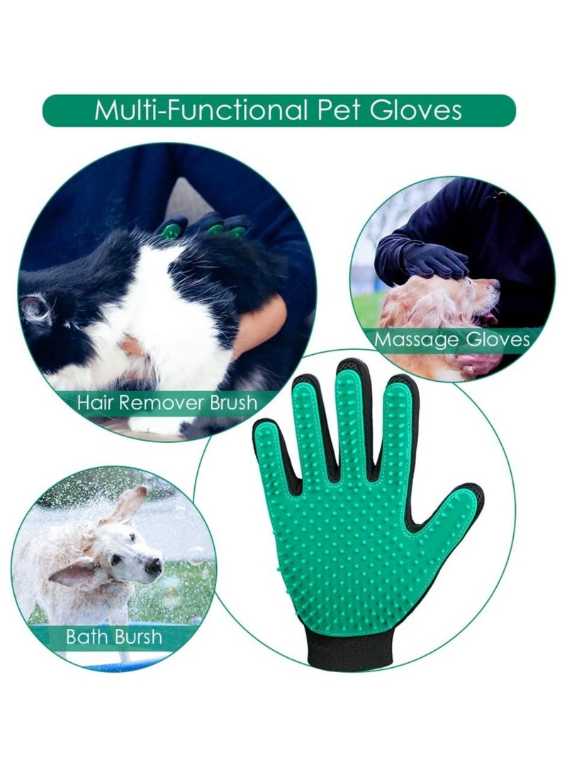 Bukela Pet Hair Remover Gloves, Deshedding Glove for Dog and Cat, Gentle De-Shedding Glove Brush, Green, 2 Pair - Image 5