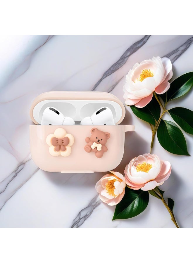 Cute Cases for AirPod Pro 3, Lovely Bow Flower Bear Case with Pearl Chain, Soft Protective Cover for AirPods Pro 3 2025 Released - Image 5