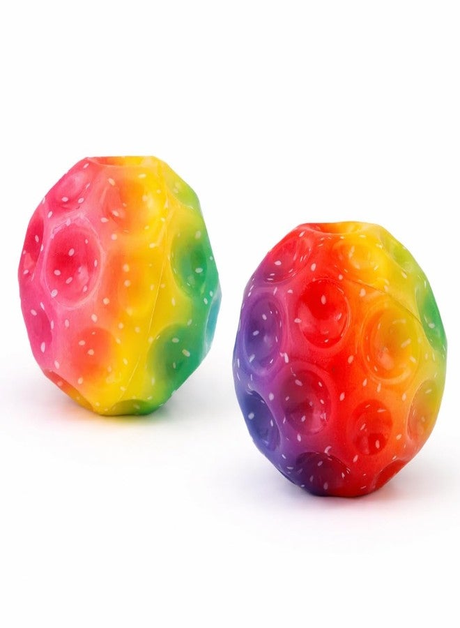 ADTOO Colorful Perforated Moon Balls, Lightweight Bouncy Balls with Crater Design, Multi-Color (Pack of 2) PIS Outdoor Play and Sports. - Image 4