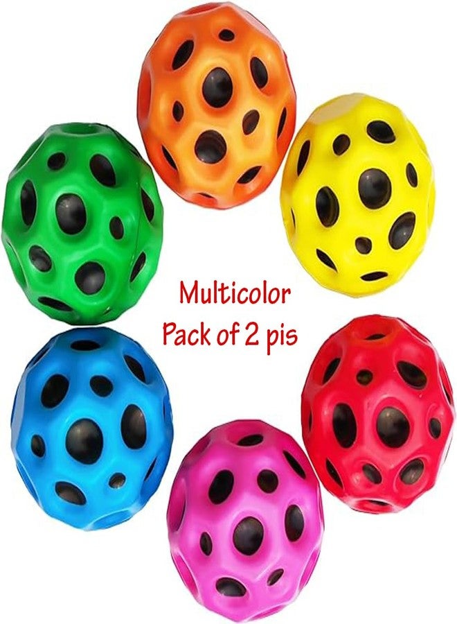 ADTOO Colorful Perforated Moon Balls, Lightweight Bouncy Balls with Crater Design, Multi-Color (Pack of 2) PIS Outdoor Play and Sports. - Image 2