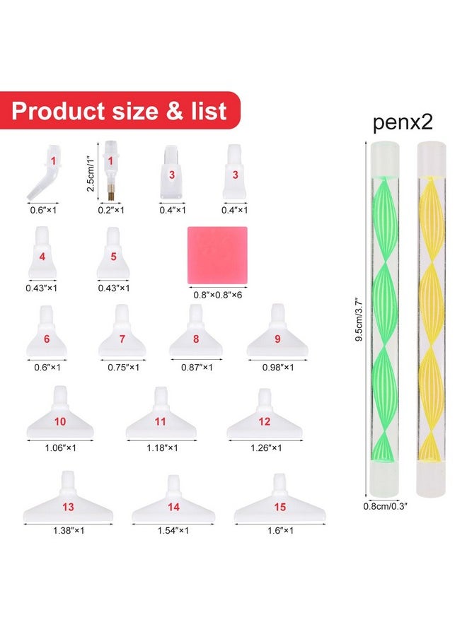 25 قطعة قلم فني ماسي 5D أقلام رسم فنية ماسية وإكسسوارات قلم حفر مريح للأحجار الكريمة المستديرة والمربعة أخضر + أصفر (قلمان + 17 طرف قلم + 6 طين) - pzsku/ZA7E81C2F78B4FA55D02FZ/45/_/1720074220/76fa92c6-4fc1-45d2-b0a9-834d2e258c34