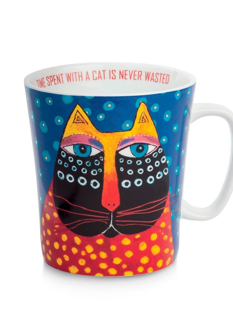 EGAN Mug Blue Laurel Burch Fantastic Felines - Image 1