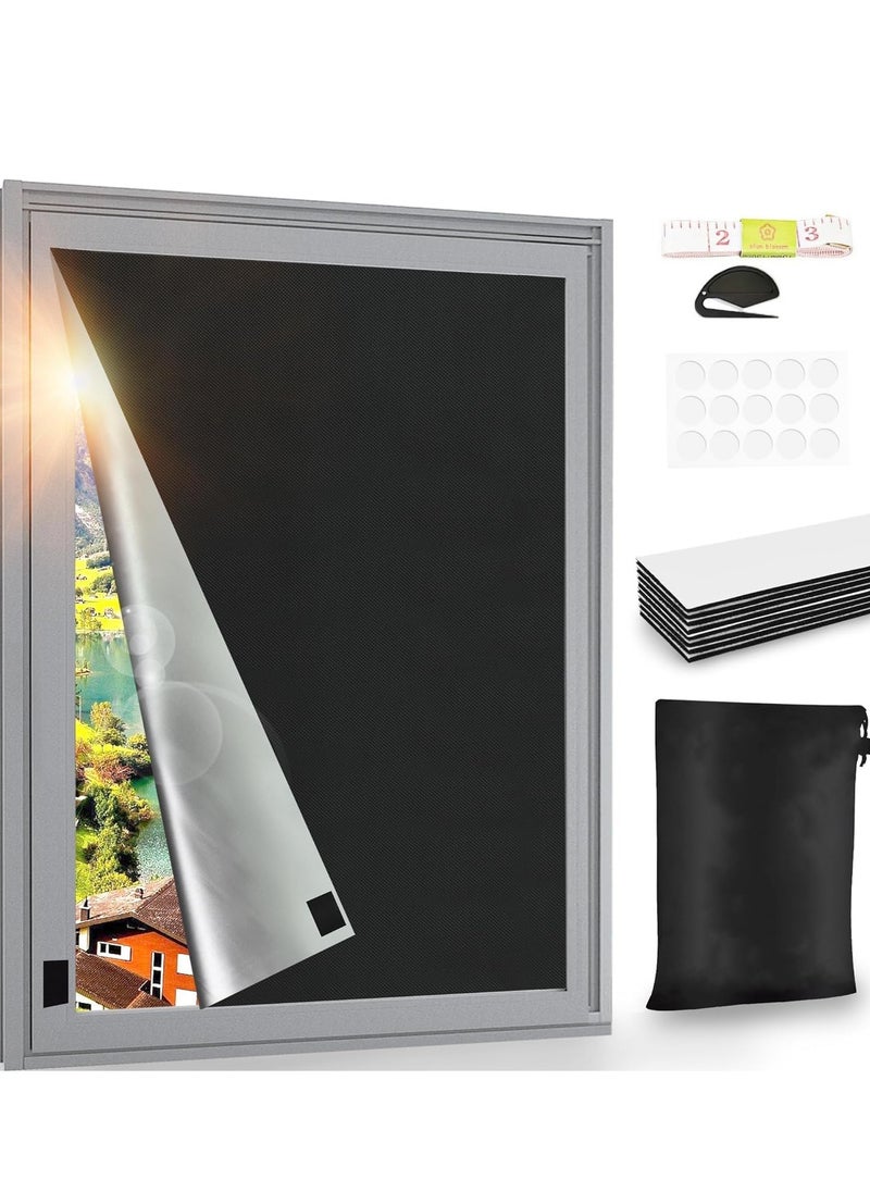 DMG TECH - Shades for Windows(1.45 * 1M) 100% Blackout Blinds Room Darkening for Baby Nursery Bedroom Dorm Room Office or Travel Use - Image 1