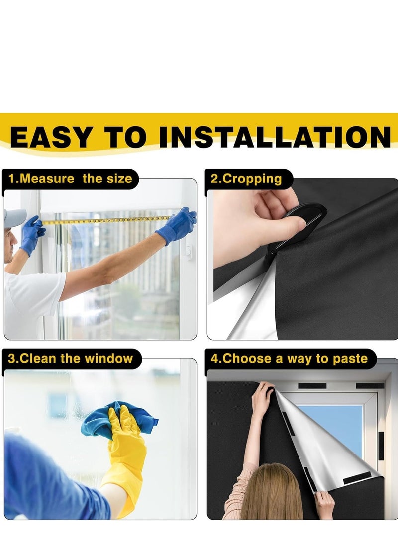 DMG TECH - Shades for Windows(1.45 * 1M) 100% Blackout Blinds Room Darkening for Baby Nursery Bedroom Dorm Room Office or Travel Use - Image 1