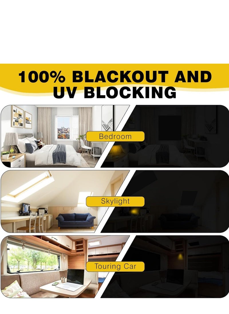 DMG TECH - Shades for Windows(1.45 * 1M) 100% Blackout Blinds Room Darkening for Baby Nursery Bedroom Dorm Room Office or Travel Use - Image 1