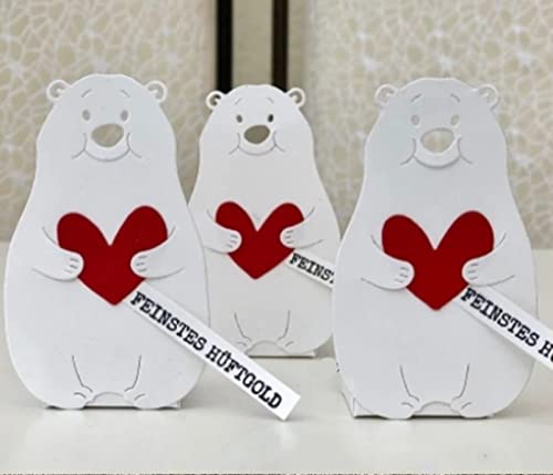 hinana Heart Bear Metal Die Cuts,Cute Hug Bear Animal Frame Cutting Dies Cut Stencils for DIY Scrapbooking Photo Decorative Embossing Paper Dies for Scrapbooking Card Making - Image 3