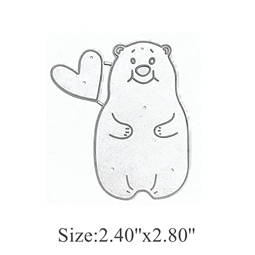 hinana Heart Bear Metal Die Cuts,Cute Hug Bear Animal Frame Cutting Dies Cut Stencils for DIY Scrapbooking Photo Decorative Embossing Paper Dies for Scrapbooking Card Making - Image 2
