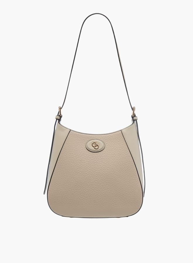 Celeste Womens Textured Shoulder Bag With Adjustable Strap And Zip Closure  - Image 1