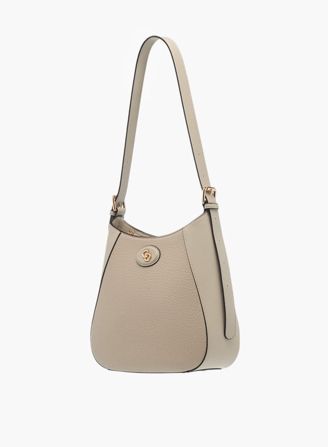 Celeste Womens Textured Shoulder Bag With Adjustable Strap And Zip Closure  - Image 3