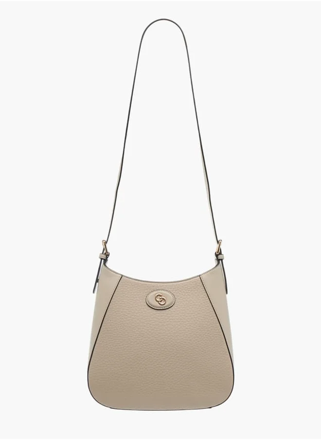 سيليست Womens Textured Shoulder Bag With Adjustable Strap And Zip Closure