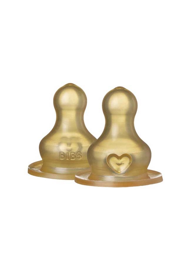 BIBS Pack of 2 Baby Bottle Nipple Slow Flow  - Image 1