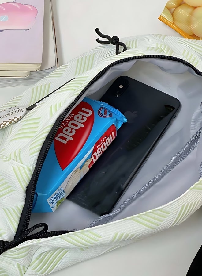 Men's/Women's  Versatile Line Crossbody Bag, Boys' and Girls' Nylon Shoulder Bag Sling Bag Side Bag Carry Bag, Daily Commuting Large-capacity Chest Bag Waistpack Belt Bag for Teenagers/Students - Image 5