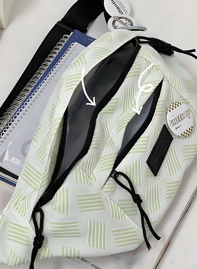 Men's/Women's  Versatile Line Crossbody Bag, Boys' and Girls' Nylon Shoulder Bag Sling Bag Side Bag Carry Bag, Daily Commuting Large-capacity Chest Bag Waistpack Belt Bag for Teenagers/Students - Image 4