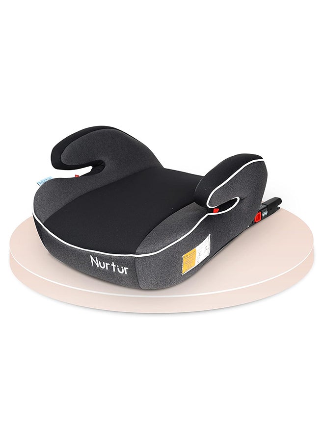 Nurtur Enzo Kids Booster Car Seat - Arm Rest Seat, Blow Up Narrow Backless Booster Car Seat For Travel, Suitable From 4 Years To 12 Years (Group 2/3) - Black And Dark Grey  - Image 1