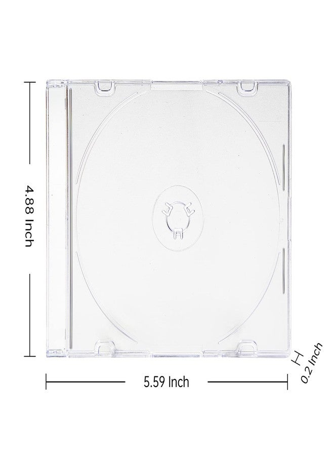 Maxtek Ultra Thin 5.2mm CD DVD Blu-Ray Clear Slim Jewel Case with Built in Frost Clear CD Tray, 25 Pack. - Image 2