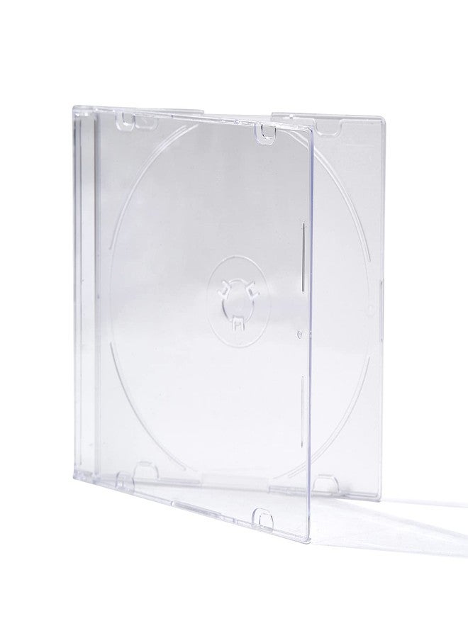 Maxtek Ultra Thin 5.2mm CD DVD Blu-Ray Clear Slim Jewel Case with Built in Frost Clear CD Tray, 25 Pack. - Image 1