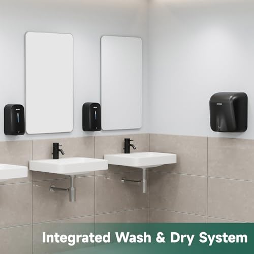 anydry Commercial Automatic Soap Dispenser Large 34oz/1000ml Capacity Wall-Mounted Touchless Liquid Dispenser for High-Traffic Restrooms, Offices, Hospitals Model AD1220S Black - Image 5