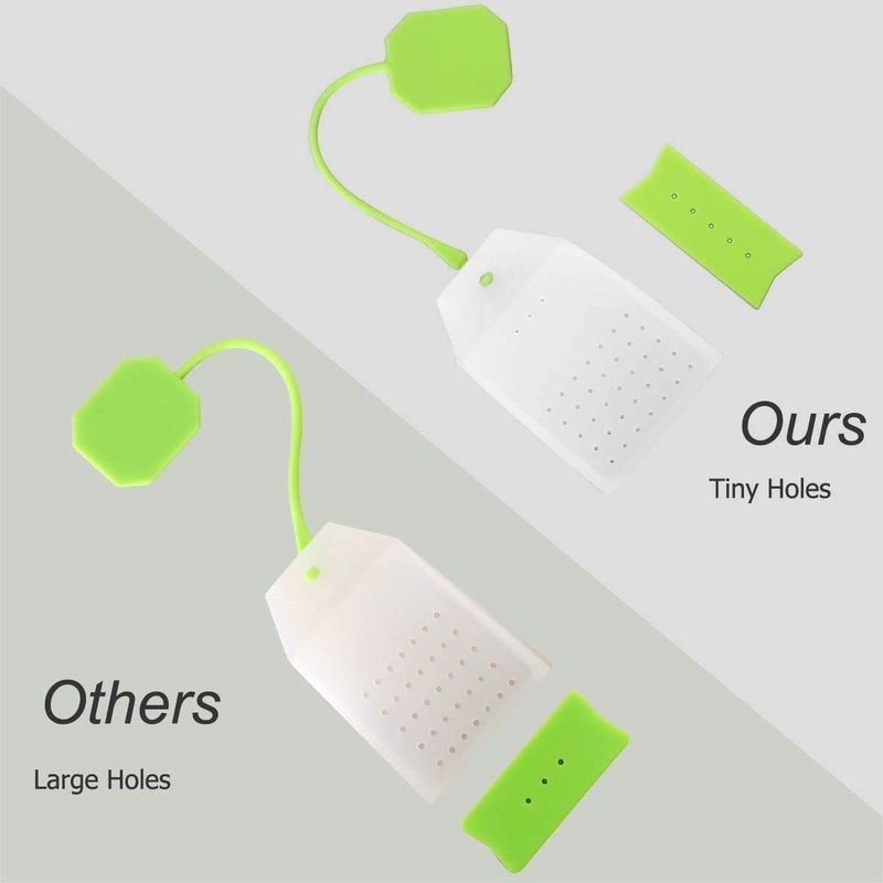 Ecurfu Silicone Tea Infuser, 4 Pack Loose Leaf Tea Filter Bags Strainer with Spoon - Image 3