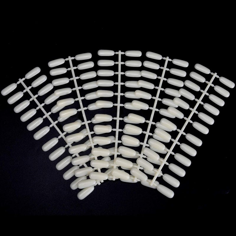 Noverlife 600PCS Flat False Nail Tips for Nail Color Display Book Fake Nail Art Tips for UV Gel Polish Nail Color Swatches Samples Organizing Tabletop Display Board Nail Salon Practice