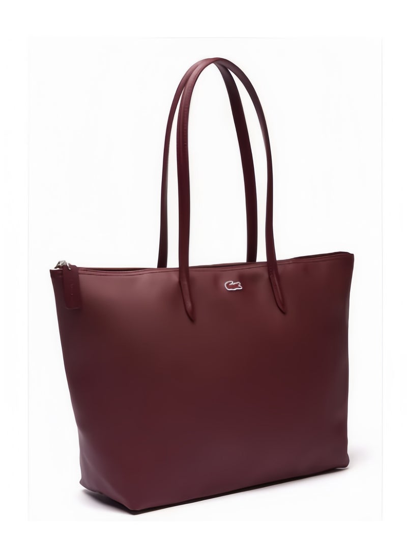 Lacoste Women's L12.12 Concept Fashion Versatile Large Capacity Large Size Zipper Handheld Shoulder Bag Tote Bag Large Claret 35cm * 30cm * 14cm - Image 4