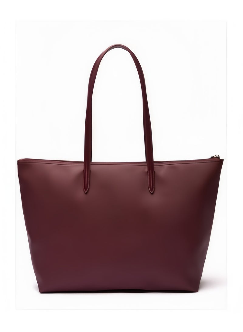 Lacoste Women's L12.12 Concept Fashion Versatile Large Capacity Large Size Zipper Handheld Shoulder Bag Tote Bag Large Claret 35cm * 30cm * 14cm - Image 3