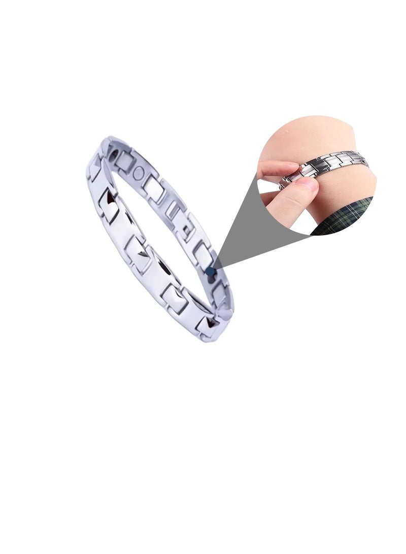 Relax Smart Titanium Steel Magnetic Bracelet Powerful Magnetic Therapy Bracelet Titanium steel bracelet with magnet is solid design and comes with adjustable length - Image 1