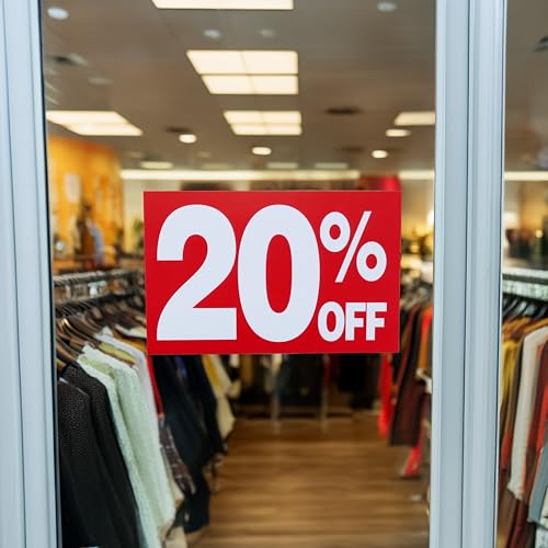 Store Fixtures Direct Up to 50% Percent Off Sign Bundle Pack, 7" x 11": 20%, 30%, 40% & 50%, 10 of Each Sign, 50 Pack - Image 4