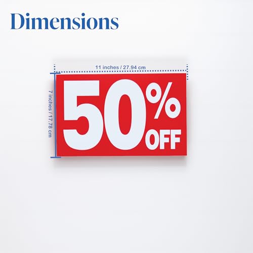 Store Fixtures Direct Up to 50% Percent Off Sign Bundle Pack, 7" x 11": 20%, 30%, 40% & 50%, 10 of Each Sign, 50 Pack - Image 2
