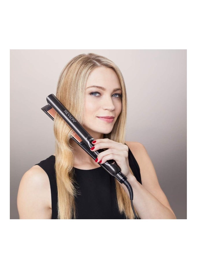 Revlon RVST2155 Hair Straightener Perfect Heat Copper 25 MM Straightener,Ceramic flat iron, 30 LCD settings - Image 2