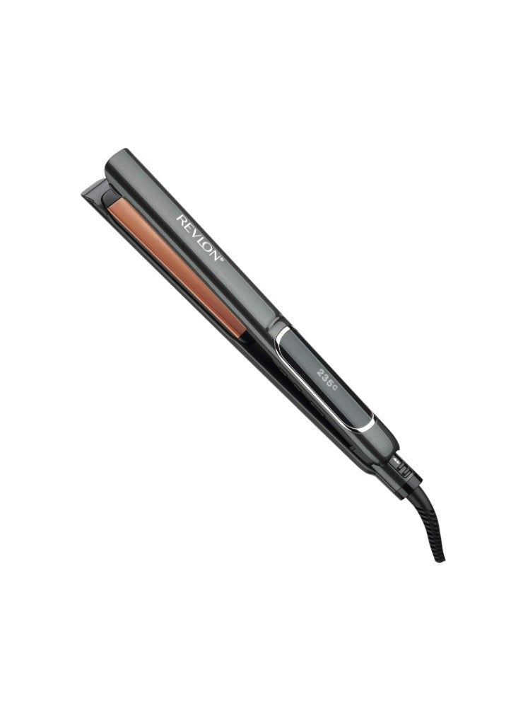 Revlon RVST2155 Hair Straightener Perfect Heat Copper 25 MM Straightener,Ceramic flat iron, 30 LCD settings - Image 1