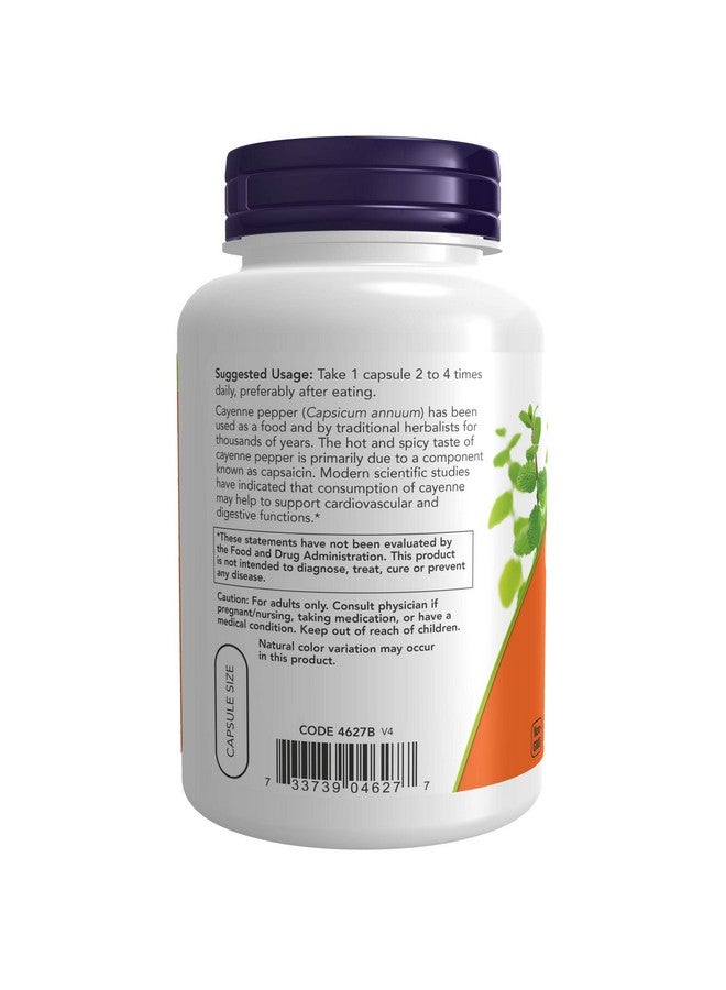 now Supplements Cayenne (Capsicum Annuum) 500 Mg Herbal Support 250 Veg Capsules - Image 4