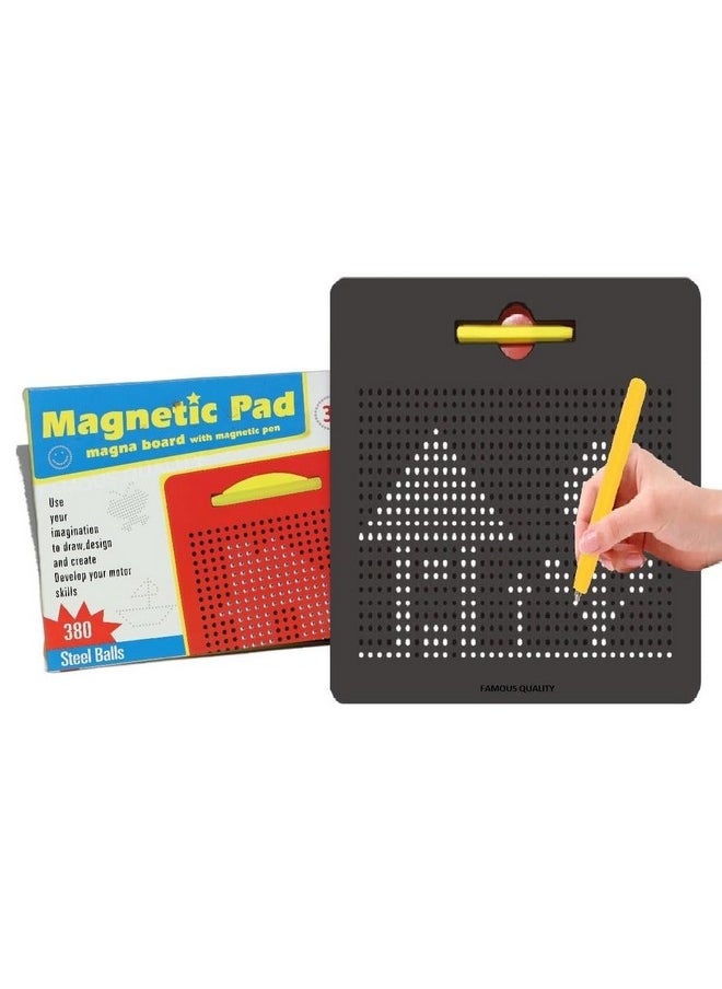 Famous Quality - Famous Quality® Mag Drawing Pad Educational Toy - Magnetic Board Sketch Pad for Kids, Draw Freely Magnetic Doodle Pad with Metal Balls for 3+ Kids, (Pack of 1, Multicolor) - Image 1