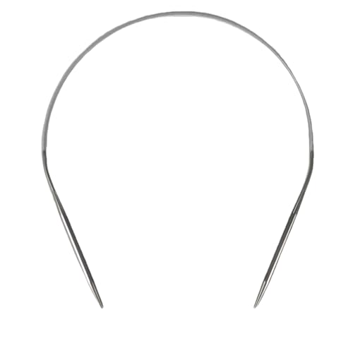 forebile Size 6 Stainless Steel Circular Knitting Needles 16 Inch 4 mm Set Round Metal (Silver, 16 inch-6-(4mm)) - Image 1