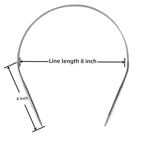 forebile Size 6 Stainless Steel Circular Knitting Needles 16 Inch 4 mm Set Round Metal (Silver, 16 inch-6-(4mm)) - Image 4