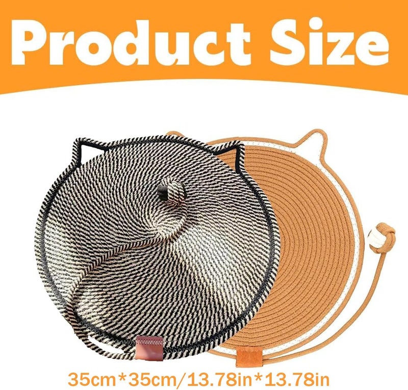 LINJIE 2 Pcscat Scratching Board, Durable Cat Claw Grinding Pad,Natural Sisal Cat Scratcher Mat, Suitablebeige Furniture Protector For Couch, Carpets & Sofas(35cm) - Image 3