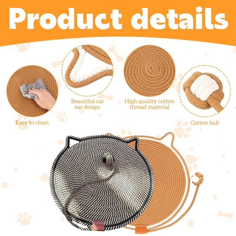 LINJIE 2 Pcscat Scratching Board, Durable Cat Claw Grinding Pad,Natural Sisal Cat Scratcher Mat, Suitablebeige Furniture Protector For Couch, Carpets & Sofas(35cm) - Image 2