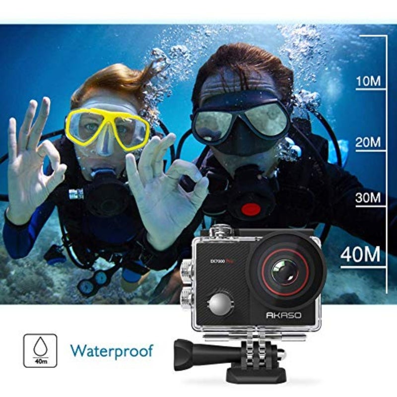 EK7000 Pro 4K Action Camera with Touch Screen EIS Stabilization 40M Waterproof Includes 64GB microSDXC Card Remote Control Underwater Camera with Helmet Mount Accessories Kit For Sports, Travel, and Outdoor Use - Image 5