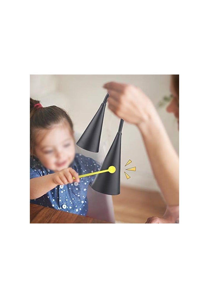MegArya Agogo Bell Two Tone Handheld Traditional Latin Percussion Instrument with a Plastic Rod Clapper Metal Percussion Rhythm Musical Instrument - Image 4