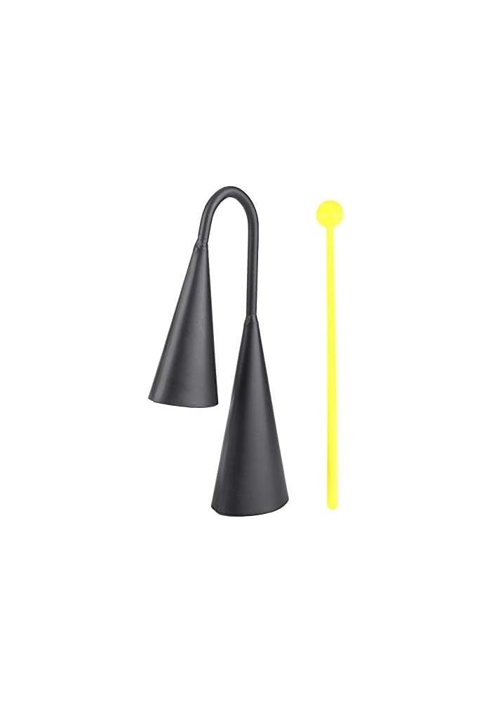 MegArya Agogo Bell Two Tone Handheld Traditional Latin Percussion Instrument with a Plastic Rod Clapper Metal Percussion Rhythm Musical Instrument - Image 1