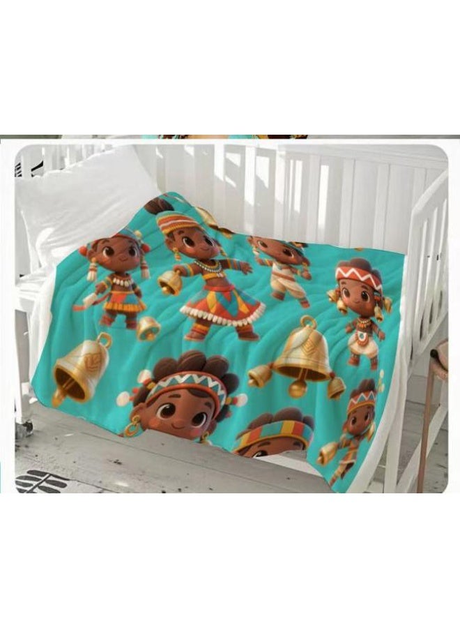 general Baby and children's cartoon flannel thin blanket (warm and comfortable, suitable for sleep, game use) 70cm*100cm - Image 2