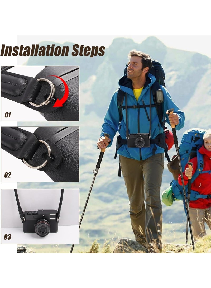 2 Pack Camera Strap with Camera Wrist Strap, 110cm Climbing Rope Camera Strap, Camera Neck Shoulder Strap for Nikon Canon Sony Fuji Micro Single and SLR DSLR Camera  - Image 4