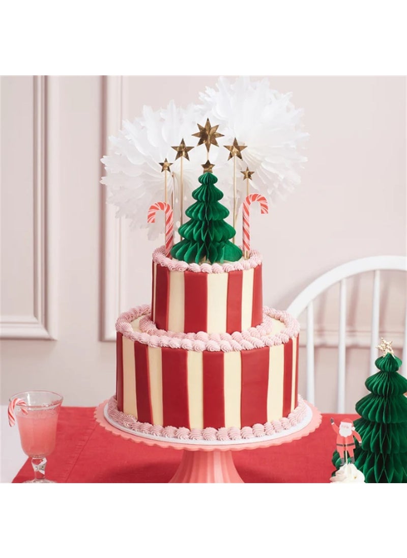 Meri Meri - Christmas Honeycomb Cake Topper Set - Honeycomb New Year Cake Decoration Set - 10 Pieces  - Image 2