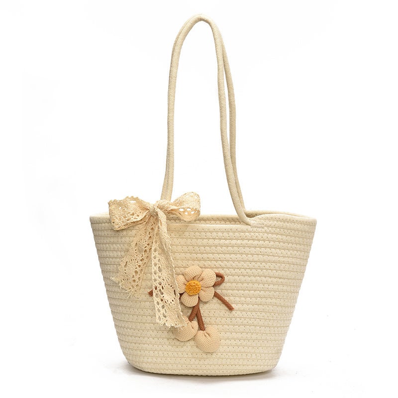 Woven Straw Tote Bag for Women, Large Capacity Shoulder Handbag - Image 1
