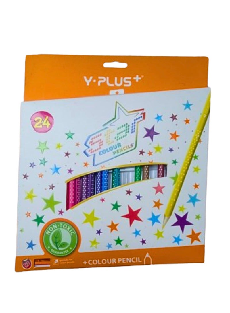 YPlus Wooden Color Pencil Pack of 24 Pcs - Image 2