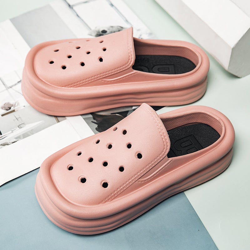 Summer Lovers New Casual Fashion Thick-Soled Simple Half Slippers Lazy People A Pedal Youth Slippers A Generation Of Hair - Image 1