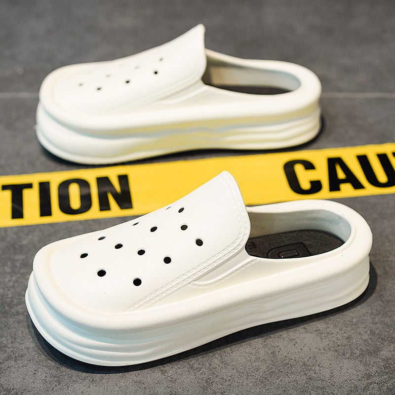 Summer Lovers New Casual Fashion Thick-Soled Simple Half Slippers Lazy People A Pedal Youth Slippers A Generation Of Hair - Image 2