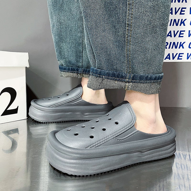 Summer Lovers New Casual Fashion Thick-Soled Simple Half Slippers Lazy People A Pedal Youth Slippers A Generation Of Hair - Image 5