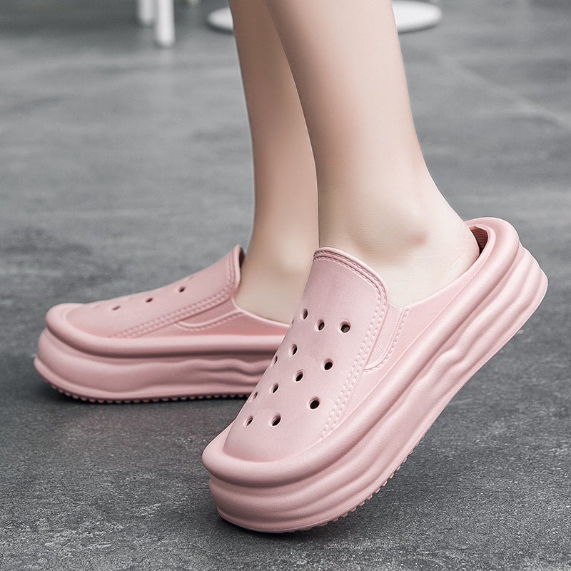 Summer Lovers New Casual Fashion Thick-Soled Simple Half Slippers Lazy People A Pedal Youth Slippers A Generation Of Hair - Image 4